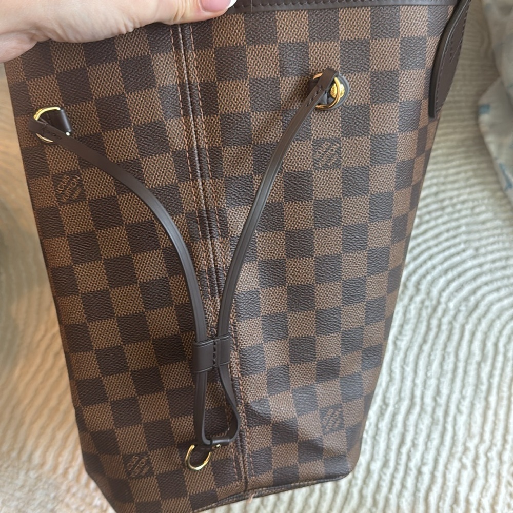 LOUIS VUITTON NEVERFULL DAMIER EBENE ROSE BALLERINE MM TOTE - Picture 8 of 12